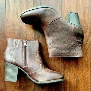 Rockport Women’s Ankle Boots Ankle Booties Boot Brown Zip Leather Comfort 10